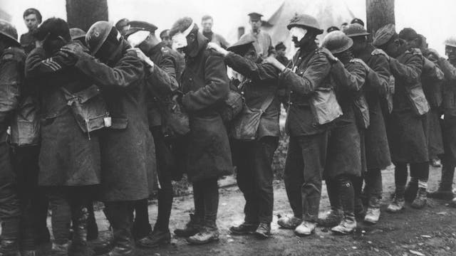 Senfgas-Angriff auf Britische Soldaten am 10. April 1918