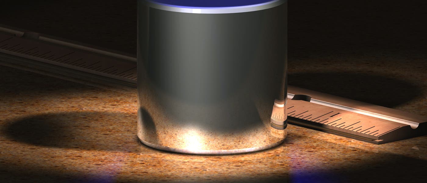 Urkilogramm in einer Computersimulation Urkilogramm in einer Computersimulation