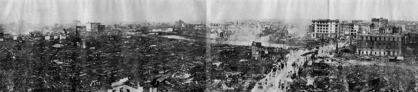 Zerstörung durch das große Kanto-Beben 1923