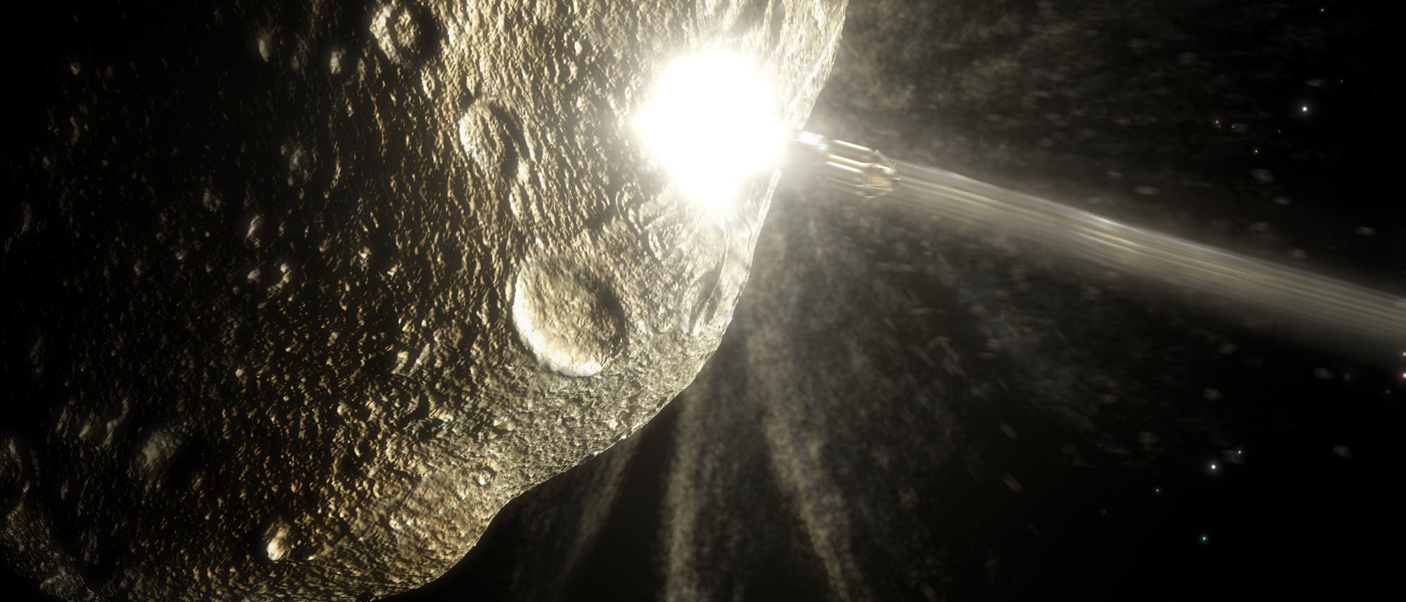Impaktor beschießt Asteroid Impaktor beschießt Asteroid