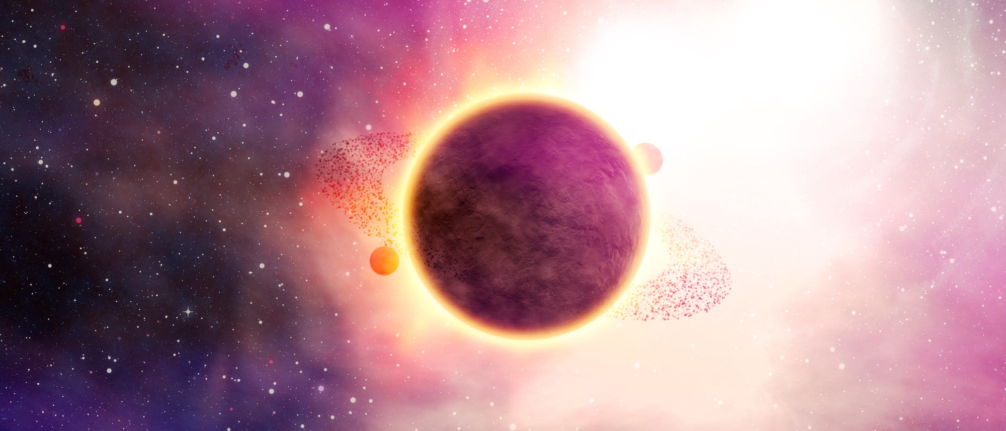 Künstlerische Darstellung eines Exoplaneten vor einem Stern