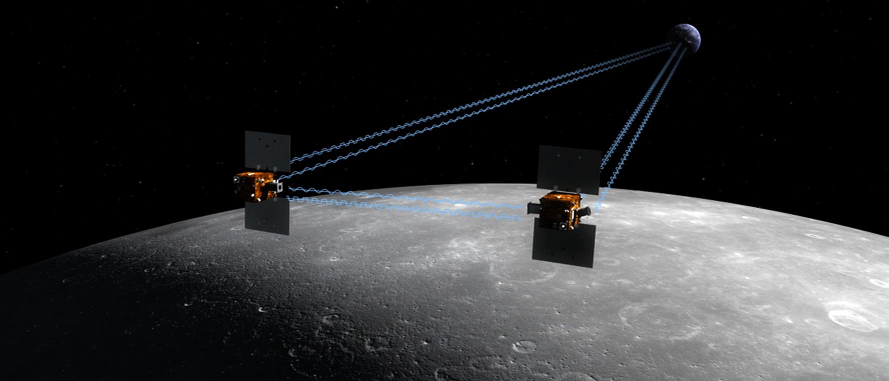 Die beiden Satelliten des GRAIL-Programms Die beiden Satelliten des GRAIL-Programms