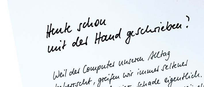 Heute schon mit der Hand geschrieben? Heute schon mit der Hand geschrieben?