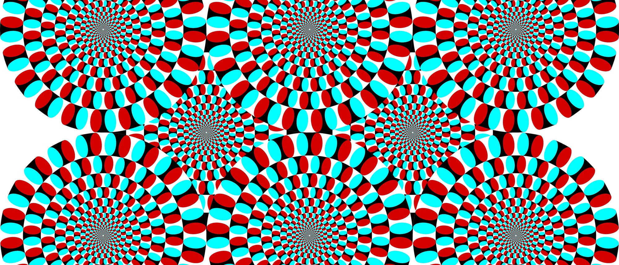 Illusion mit rotierenden Kreisen 