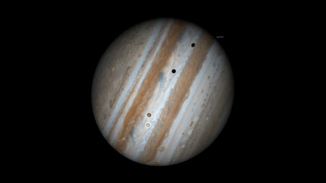 Io und Europa vor Jupiter