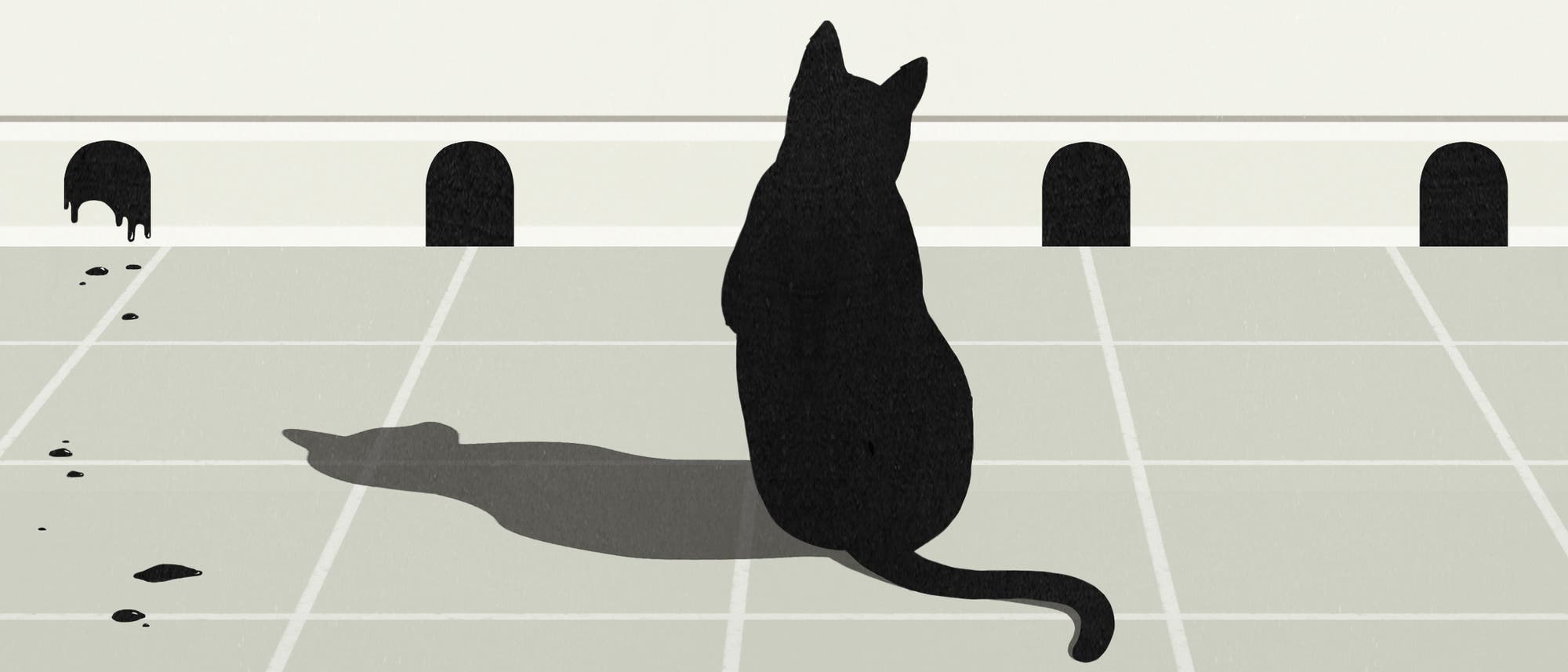 Katze vor Mauseloch quer Katze vor Mauseloch quer
