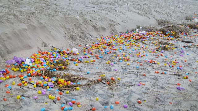 Sturmtief Alex schwemmte zehntausende Plastikeier auf Langeoog an