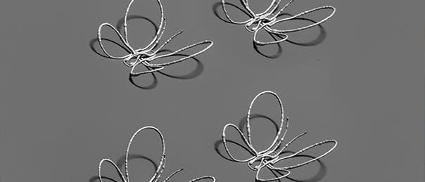 Schmetterlinge aus Silberfäden Schmetterlinge aus Silberfäden