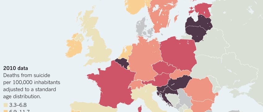 Suizidraten in Europa Suizidraten in Europa