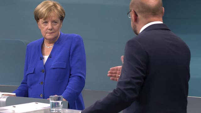 TV-Duell zwischen Angela Merkel und Martin Schulz 