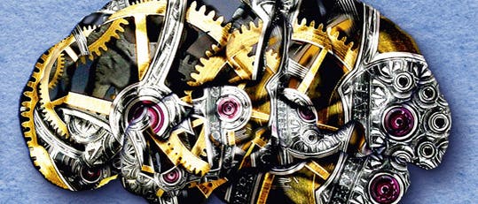 Technik im Kopf - Metapher für die Arbeitsweise des Gehirns Technik im Kopf - Metapher für die Arbeitsweise des Gehirns