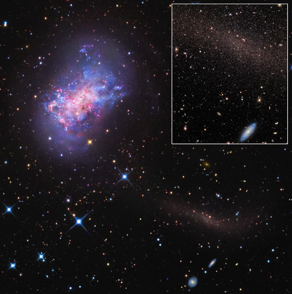 Die Zwerggalaxie NGC 4449 mit ihrem Begleiter