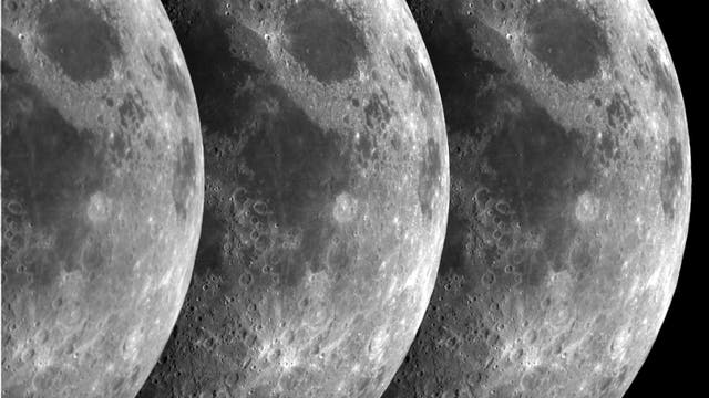 Ein Triptychon des Mondes fotografiert von der Nasa-Sonde Cassini.