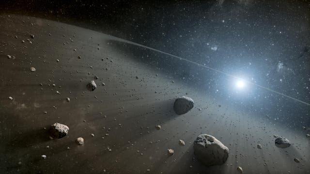 Künstlerische Darstellung eines Asteroidengürtels