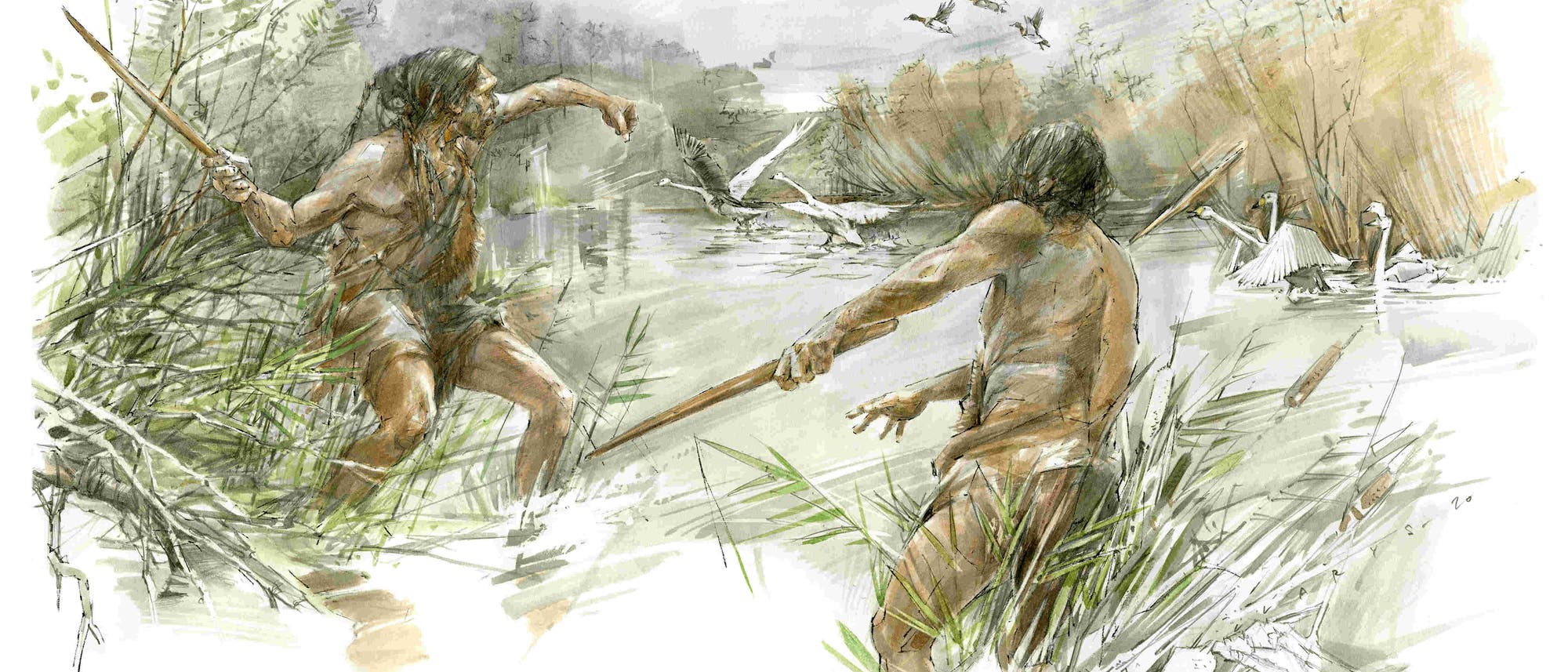 Die Eiszeitjäger setzen den Wurfstock möglicherweise zur Jagd auf Wasservögel ein. Die Eiszeitjäger setzen den Wurfstock möglicherweise zur Jagd auf Wasservögel ein.