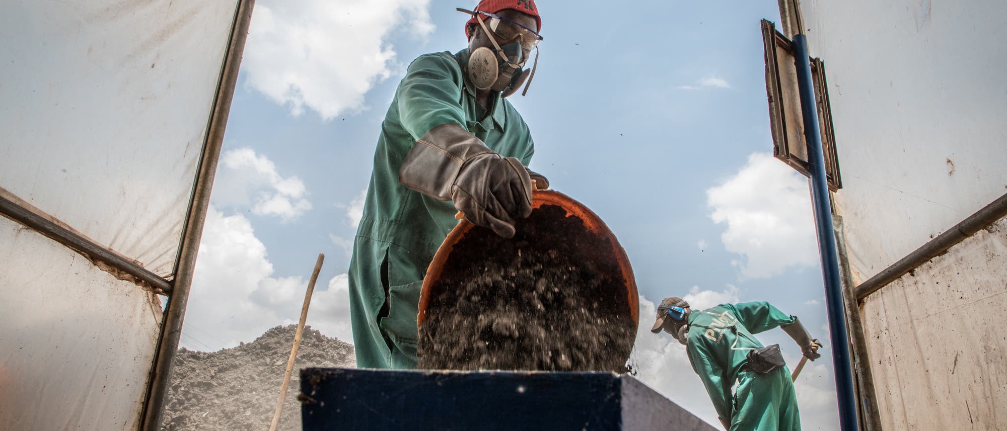 Angetrockneter Klärschlamm in Ruanda Angetrockneter Klärschlamm in Ruanda