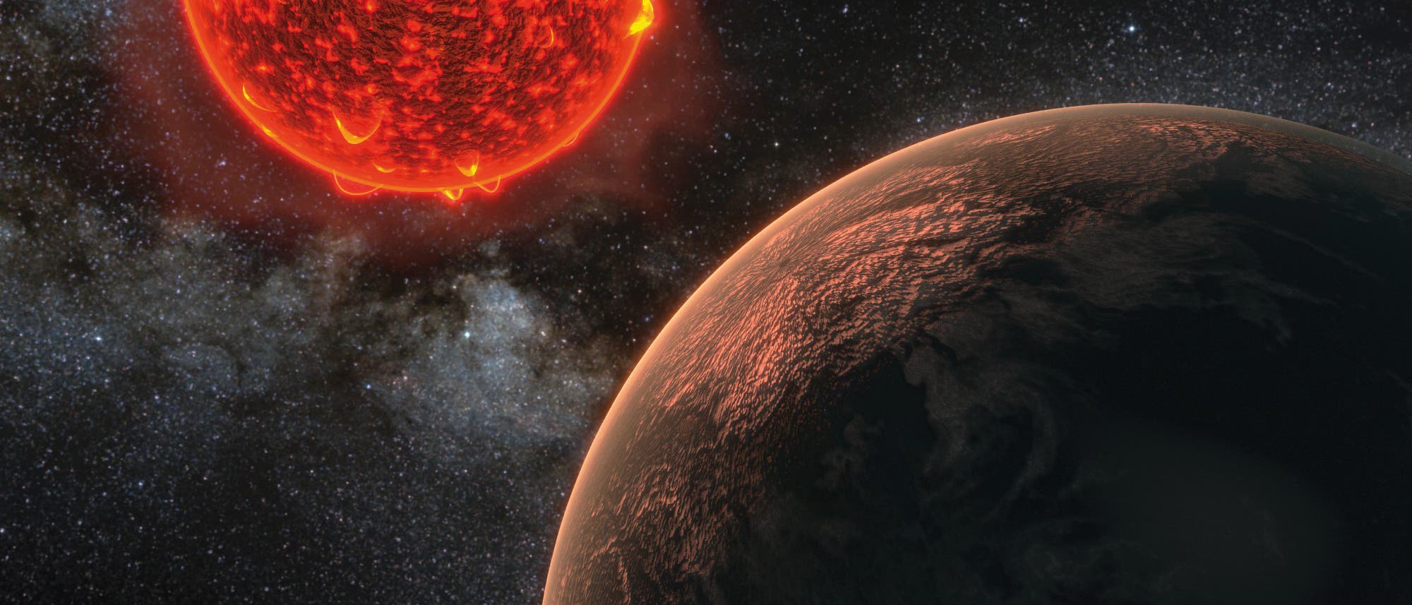 Künstlerische Darstellung des Planeten von Proxima Centauri Künstlerische Darstellung des Planeten von Proxima Centauri