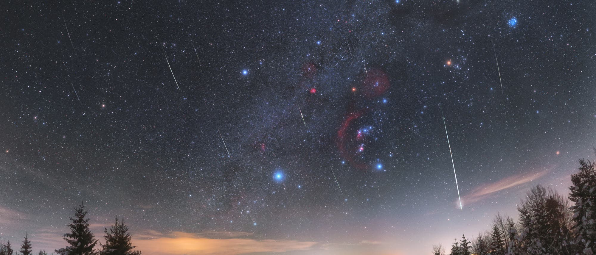 Qadrantidenschauer im Orion über der Slowakei Qadrantidenschauer im Orion über der Slowakei