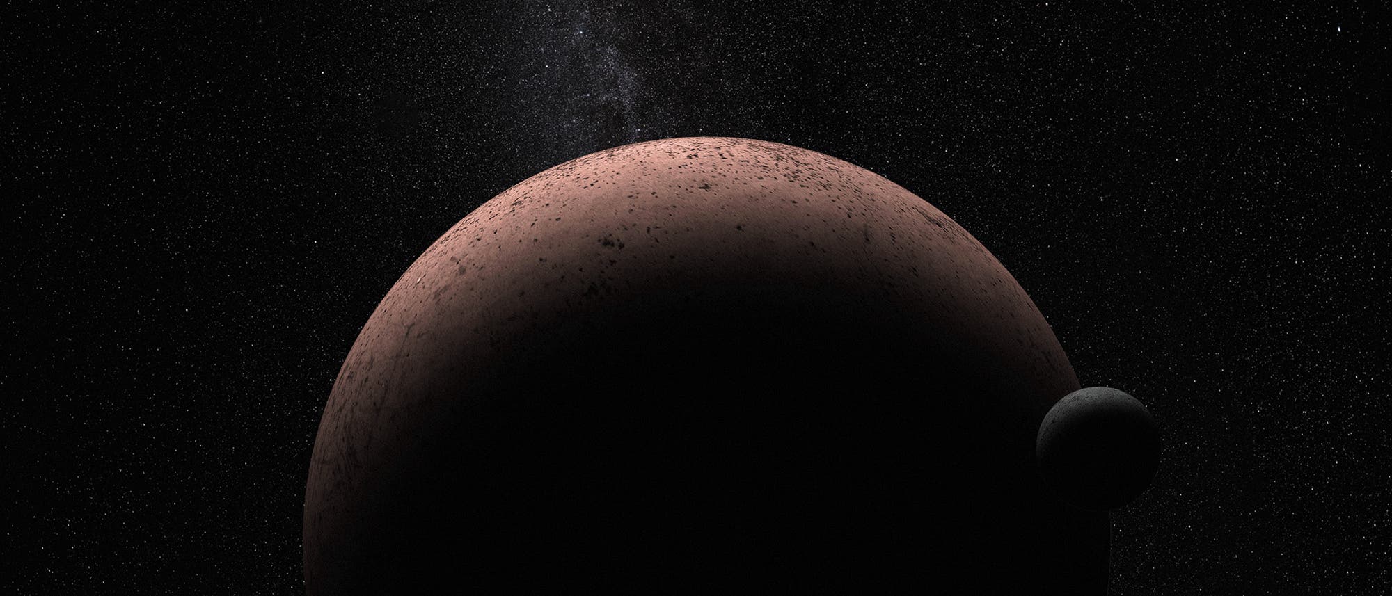Makemake mit seinem Mond (künstlerische Darstellung) Makemake mit seinem Mond (künstlerische Darstellung)