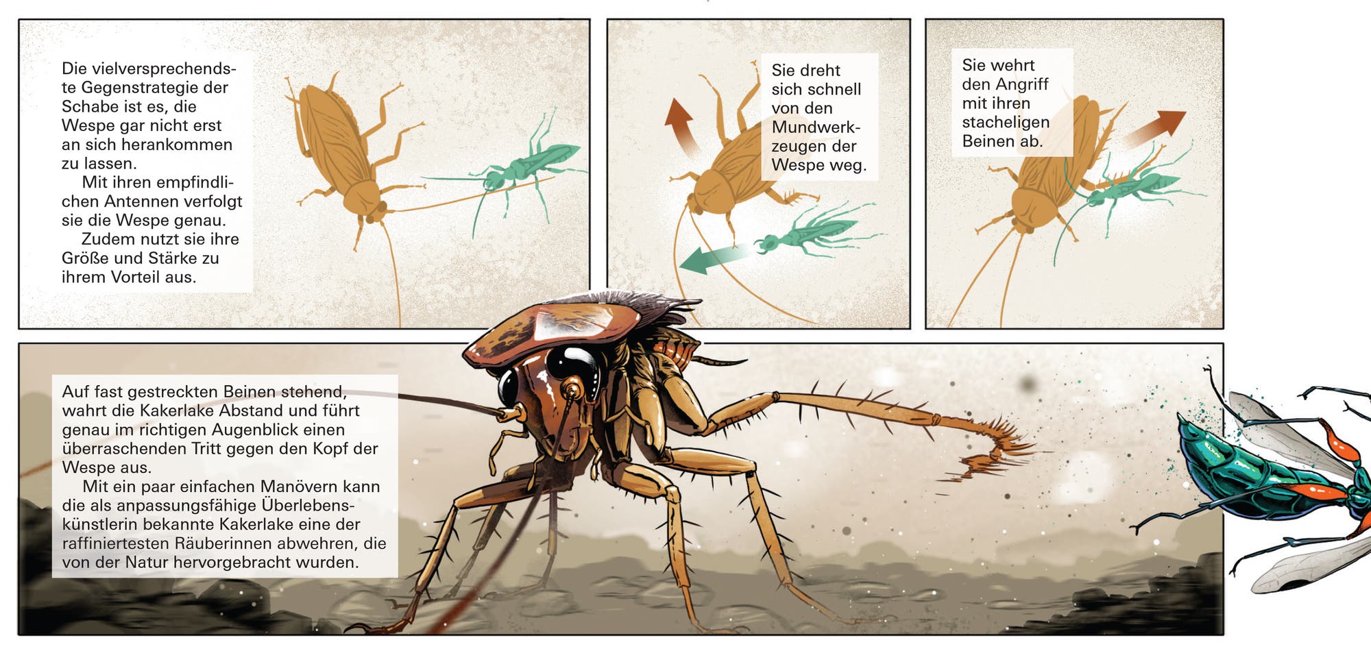 Graphic wasp against cockroach part 4