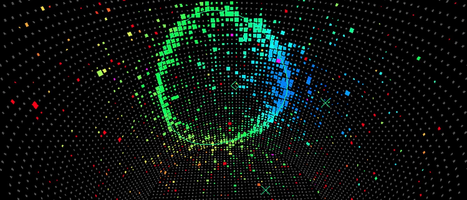 Neutrino-Lichtmuster im Super-Kamiokande Neutrino-Lichtmuster im Super-Kamiokande
