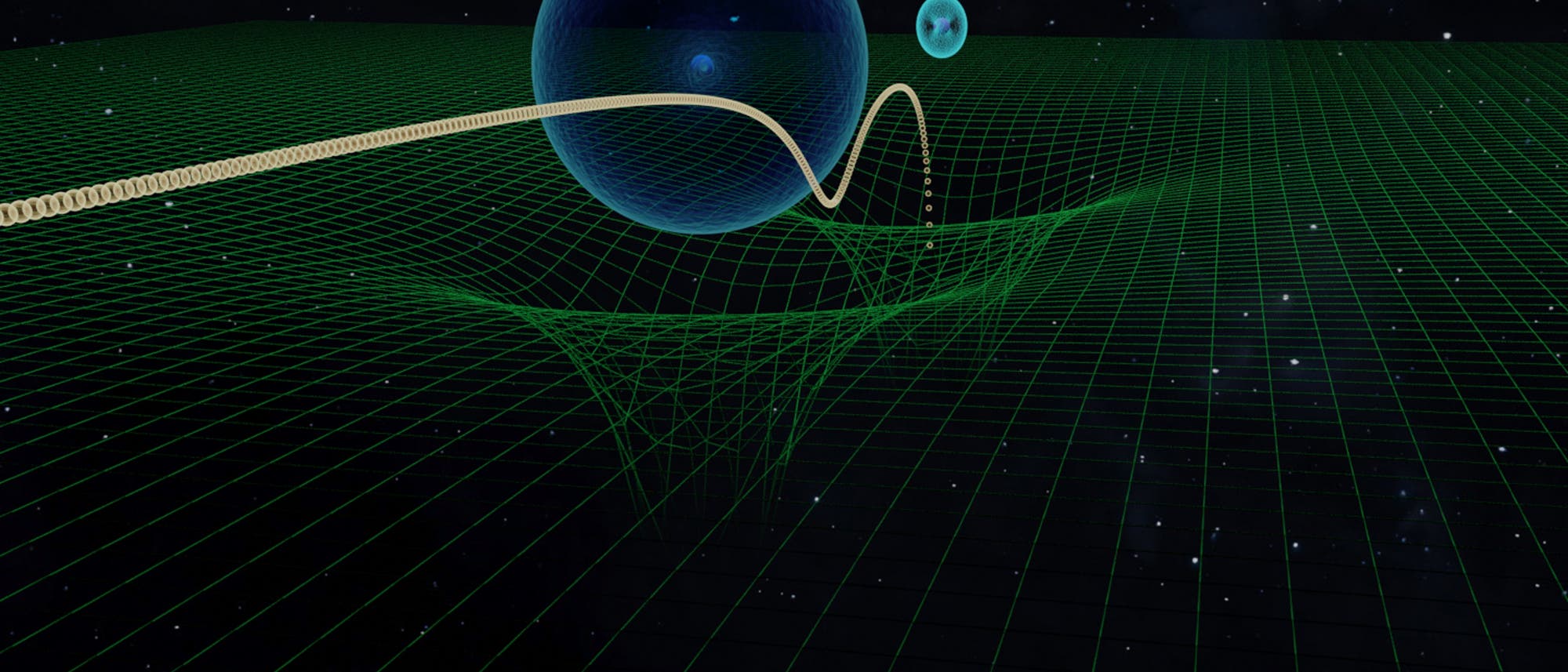Illustration des Shapiro-Effekts beim Doppelpulsar PSR J0737-3039 Illustration des Shapiro-Effekts beim Doppelpulsar PSR J0737-3039