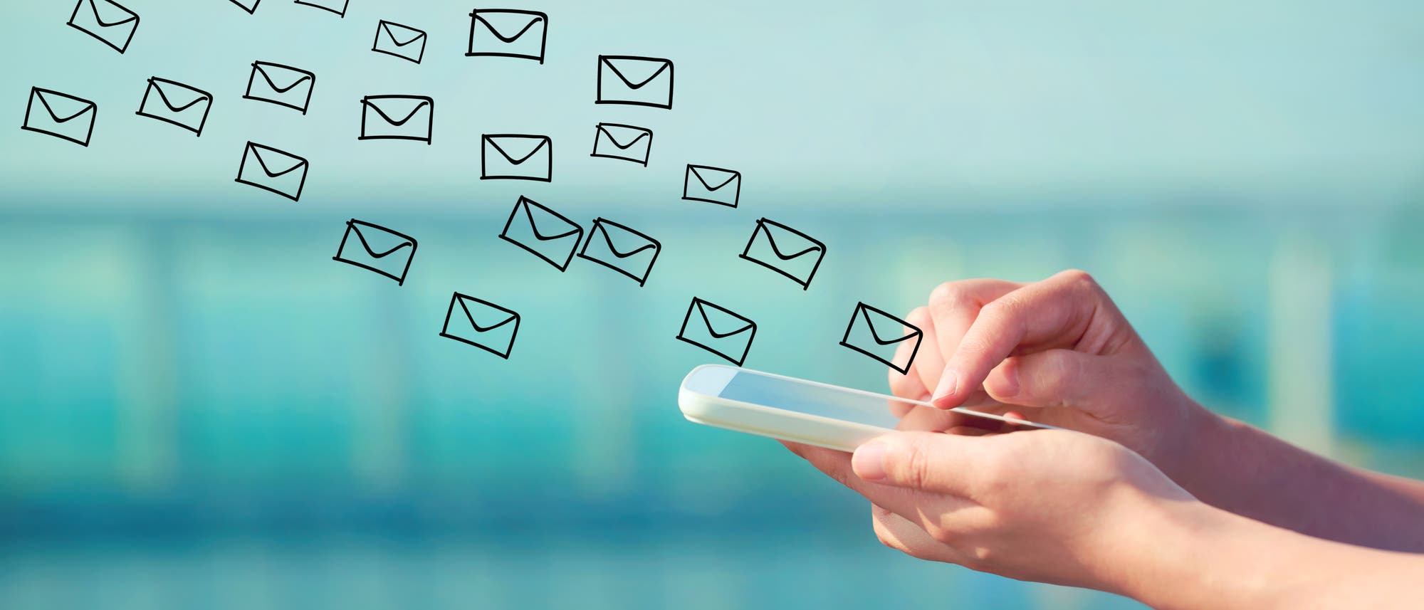 Smartphone verschckt E-Mails Smartphone verschckt E-Mails