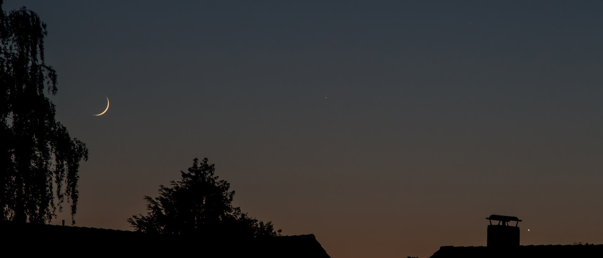 Mondsichel, Merkur und Venus Mondsichel, Merkur und Venus