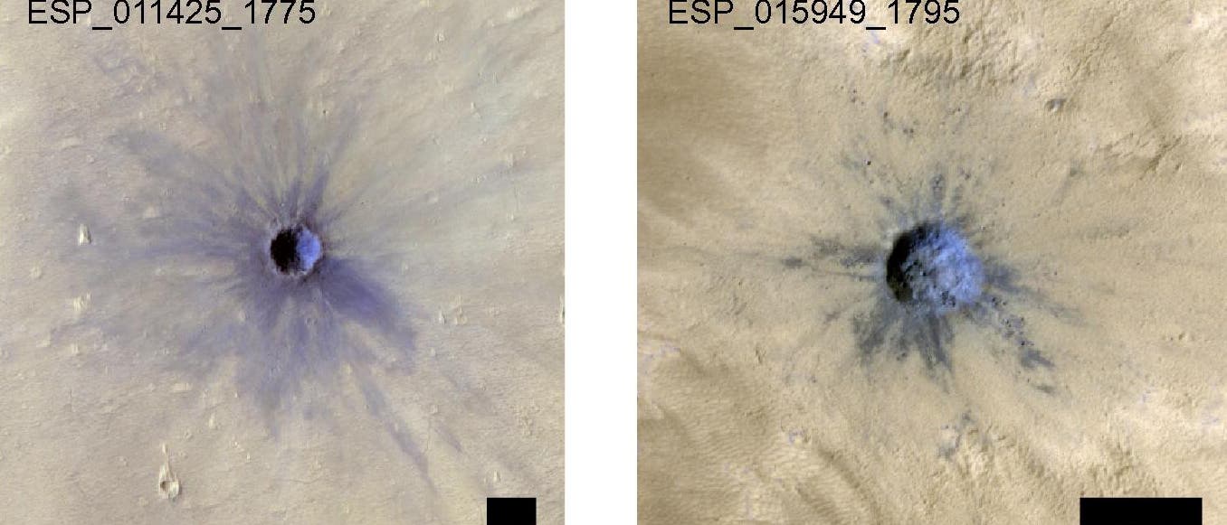 Junge Einschlagkrater auf dem Mars Junge Einschlagkrater auf dem Mars