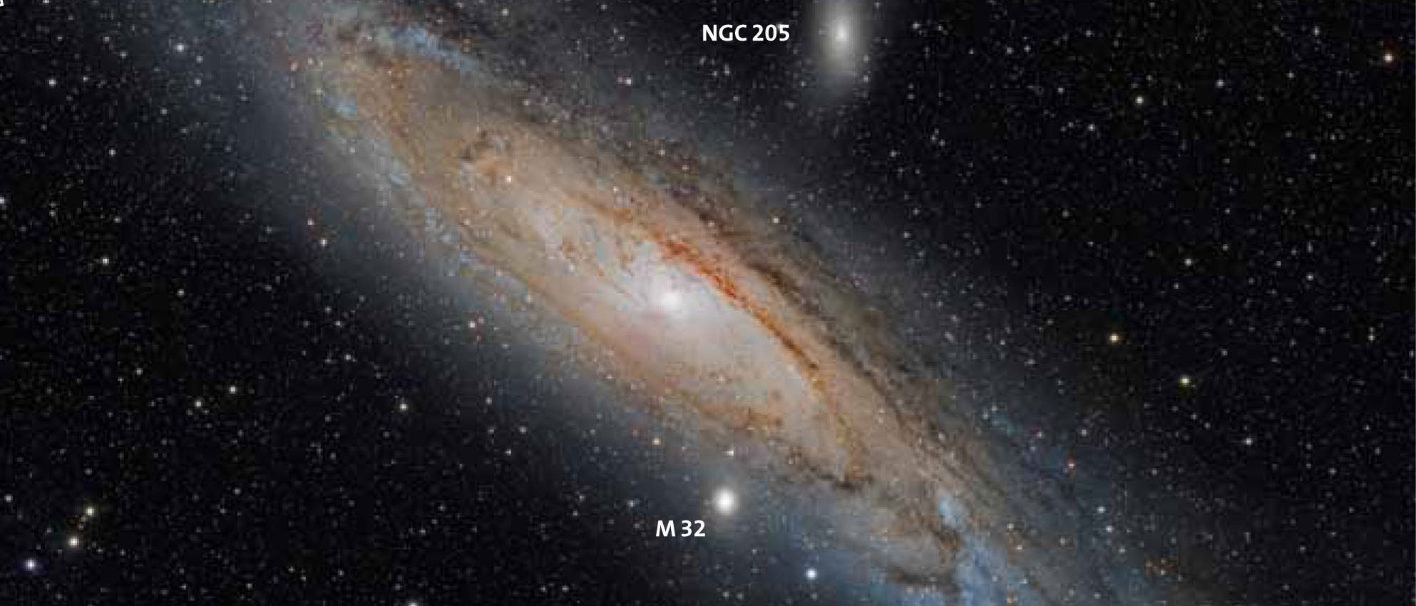Der Andromedanebel mit seinen dunklen Staub- und rötlichen Wasserstoffwolken in den Spiralarmen Der Andromedanebel mit seinen dunklen Staub- und rötlichen Wasserstoffwolken in den Spiralarmen
