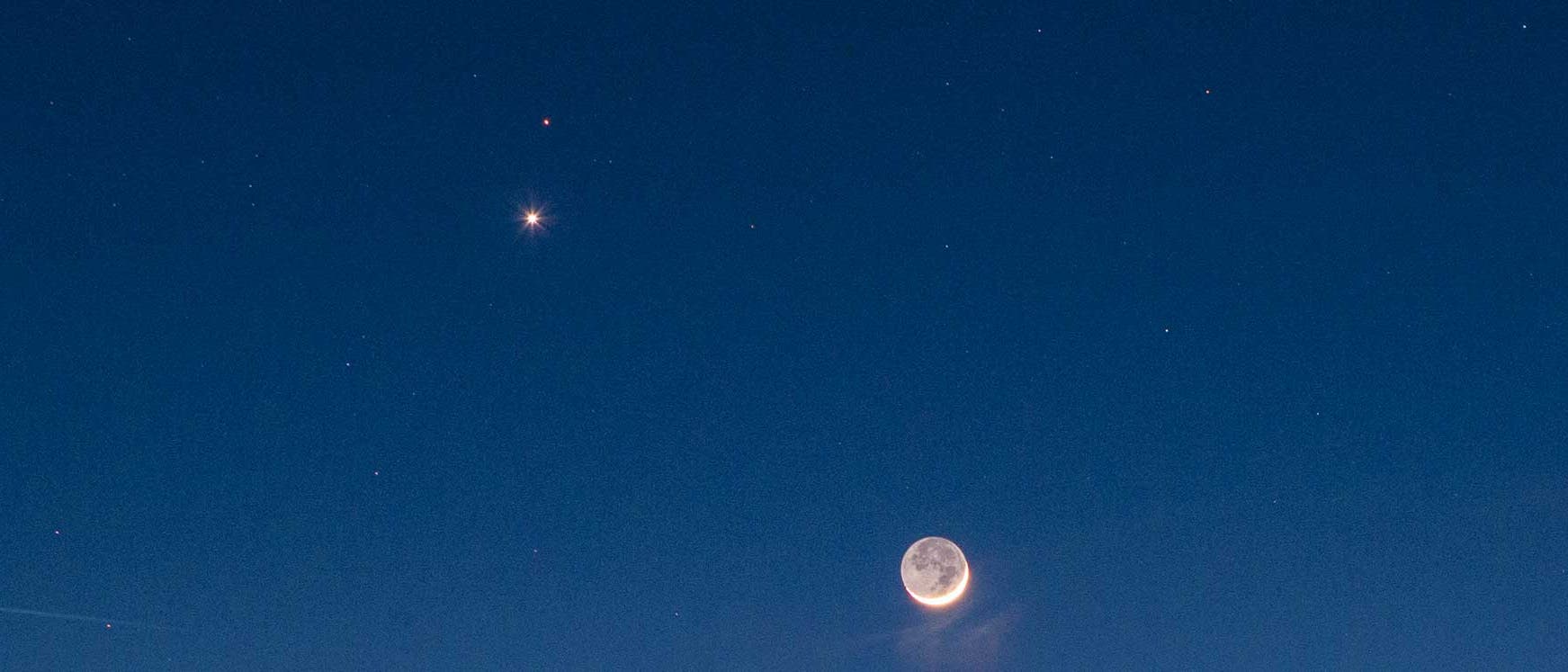 Venus, Mars und die junge Mondsichel Venus, Mars und die junge Mondsichel