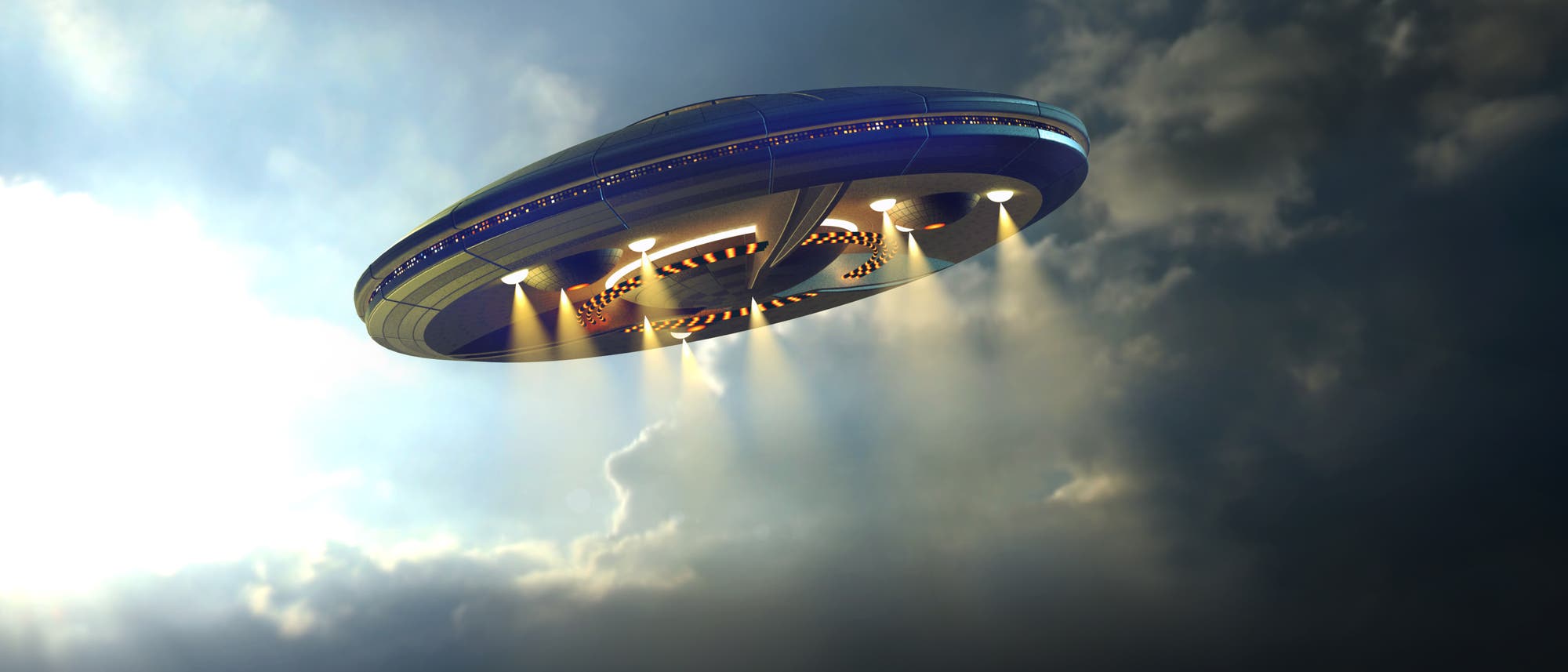 Ein UFO entschwebt Ein UFO entschwebt