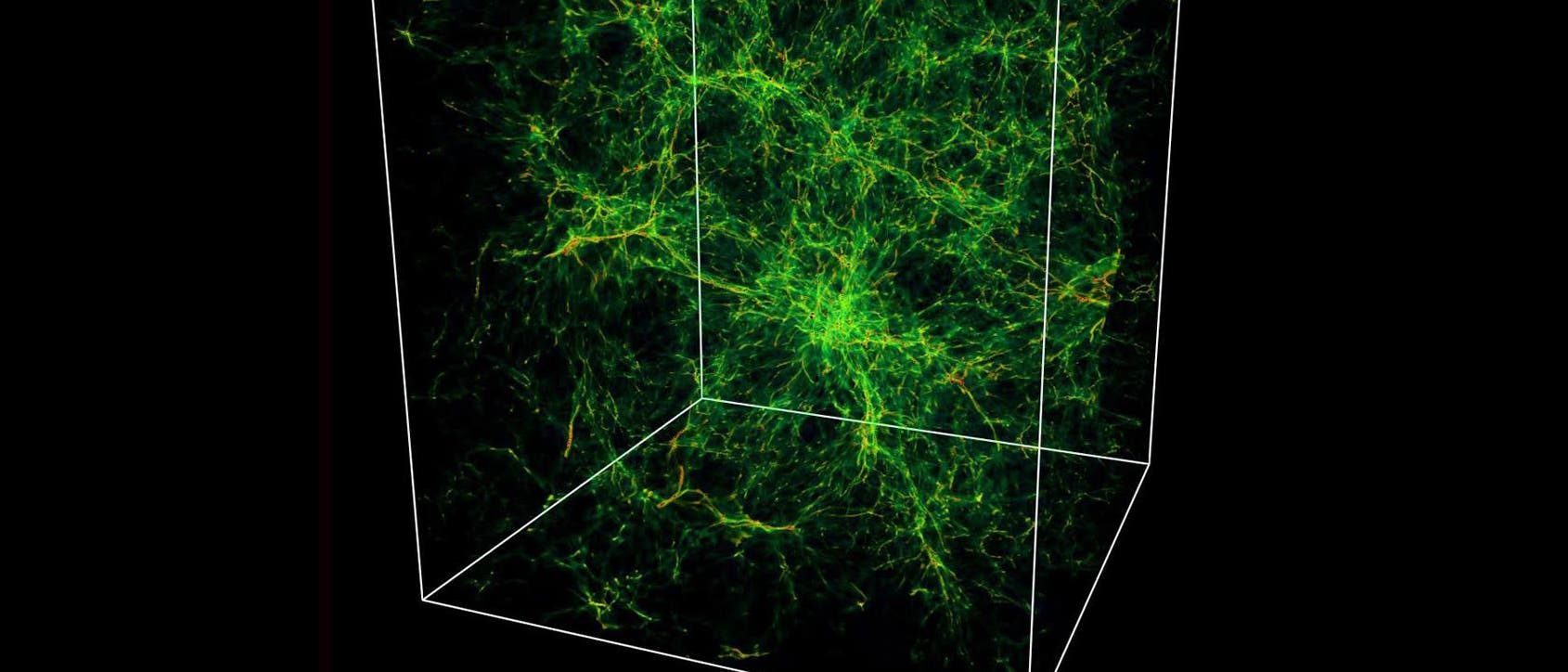Simulation der Verteilung heißer Materie zwischen den Galaxien Simulation der Verteilung heißer Materie zwischen den Galaxien