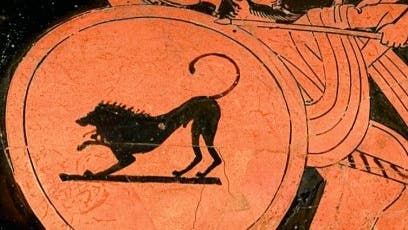 Trojanischer Krieg: Szene auf antiker Vase