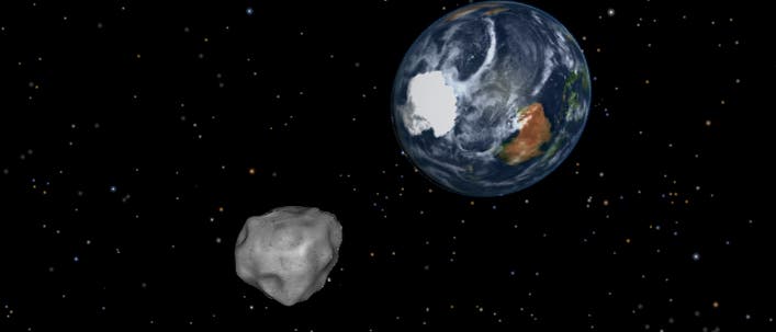 Asteroid 2012 DA14 bei seinem dichten Erdvorbeiflug Asteroid 2012 DA14 bei seinem dichten Erdvorbeiflug