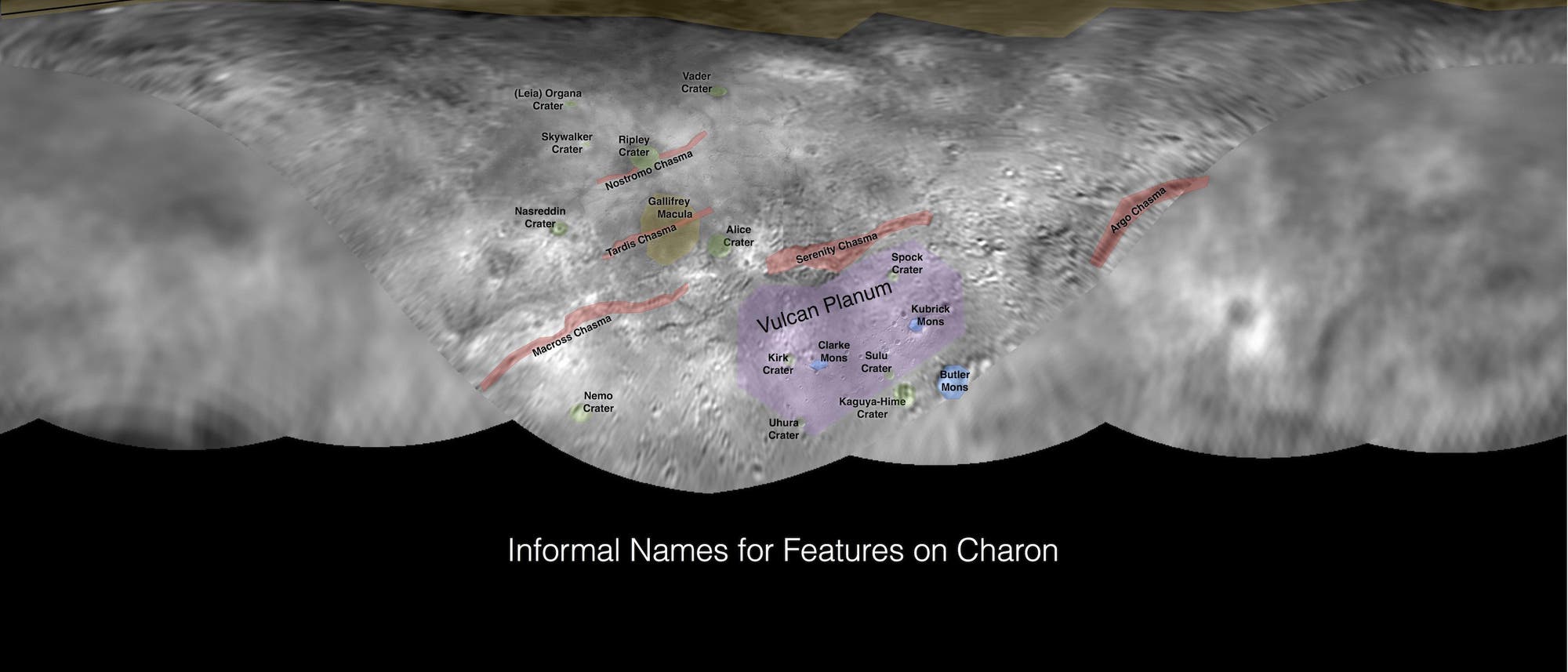 Flurnamen auf Charon Flurnamen auf Charon