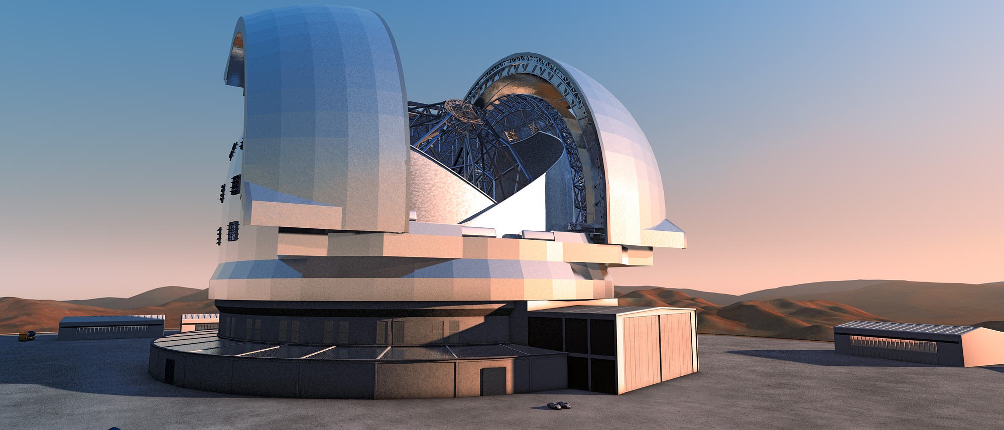 Künstlerische Darstellung des Riesenteleskops E-ELT