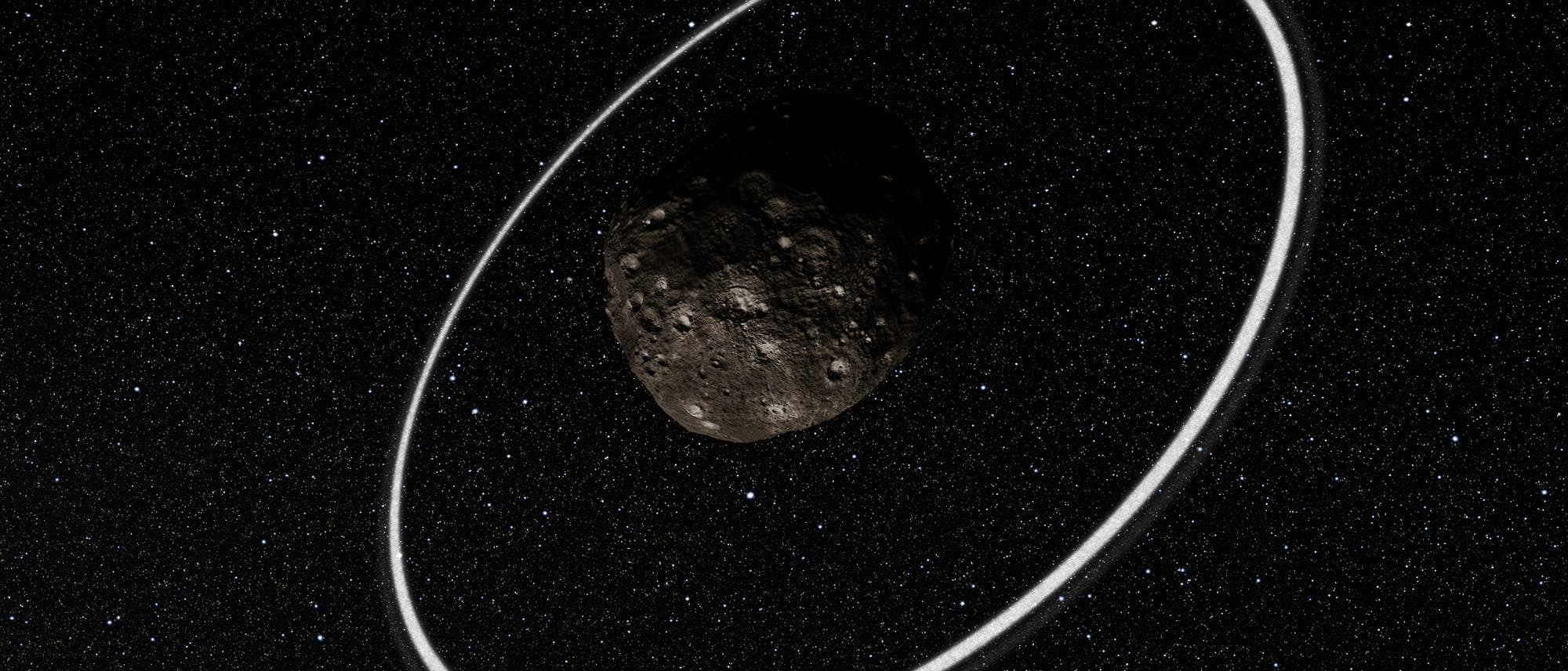 Die Ringe des Asteroiden Chariklo (künstlerische Darstellung) Die Ringe des Asteroiden Chariklo (künstlerische Darstellung)