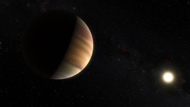 51 Pegasi b, der erste jemals entdeckte Exoplanet  (künstlerische Darstellung)