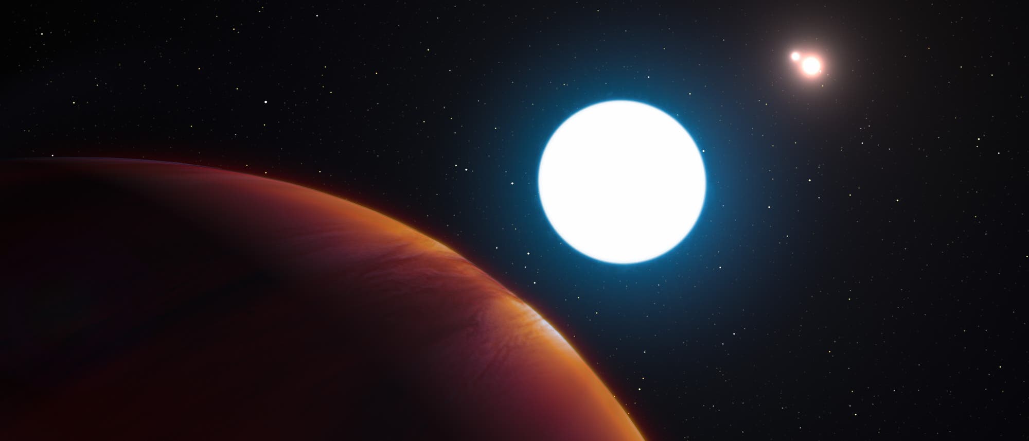 Künstlerische Darstellung des extrasolaren Planeten HD 131399Ab im Sternbild Zentaur Künstlerische Darstellung des extrasolaren Planeten HD 131399Ab im Sternbild Zentaur