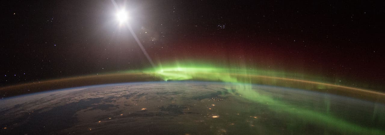 Polarlichter von der ISS betrachtet