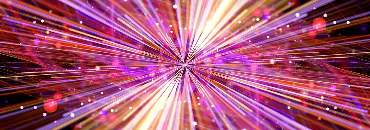 Künstlerische Darstellung einer Higgs-Boson-Teilchen-Interaktion