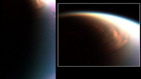 Wolken über dem Titan-Nordpol