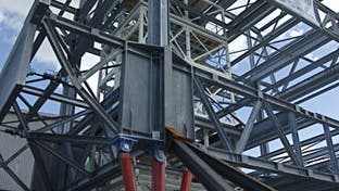 Probeaufbau der Treppenkonstruktion von Neumayer III