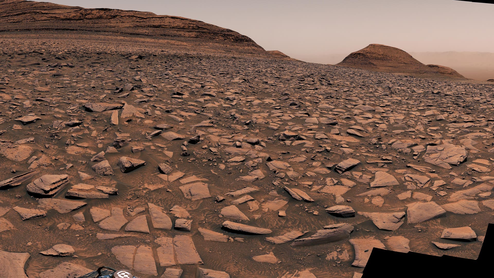 Ausschnitt aus einem Panorama des Marsrovers Curiosity