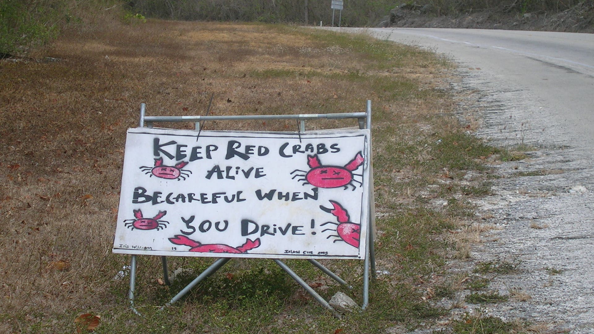 Warnung vor dem Krabben 