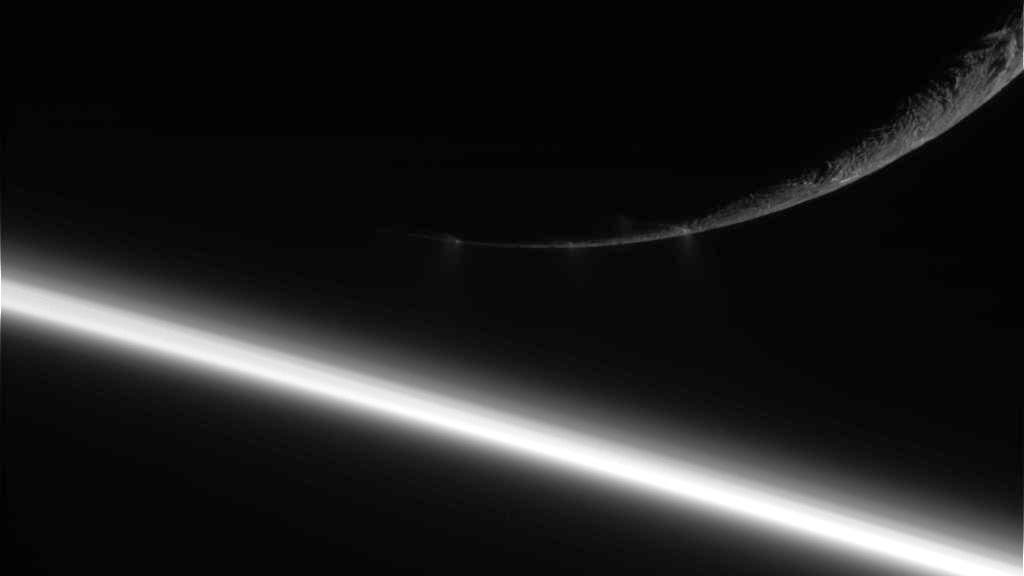 Die Geysire am Südpol von Enceladus