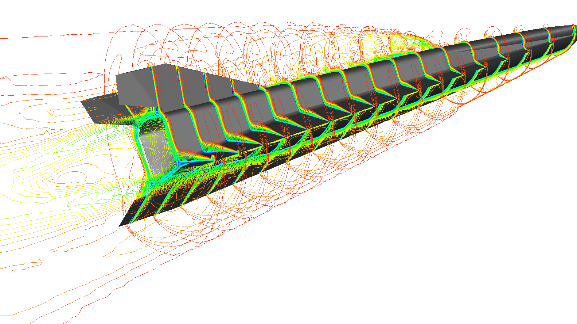 Eine Simulation zeigt einen Hyperschallgleiter des Projekts HEXAFLY-INT im Flug.