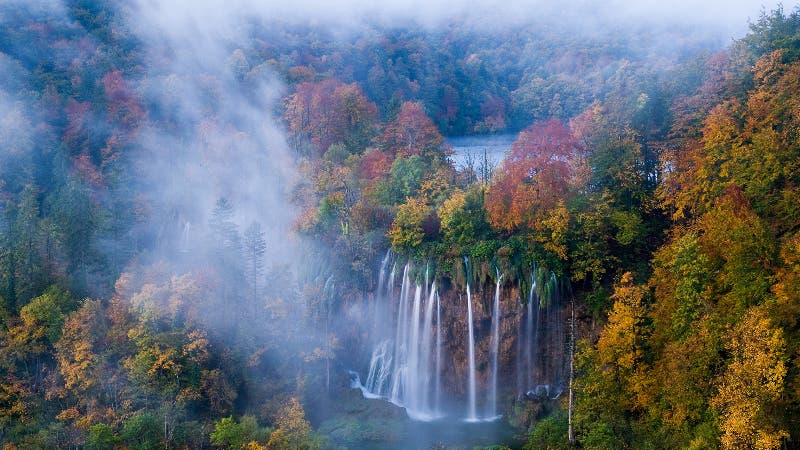 Morgenstimmung an den Wasserfällen von Plitivice