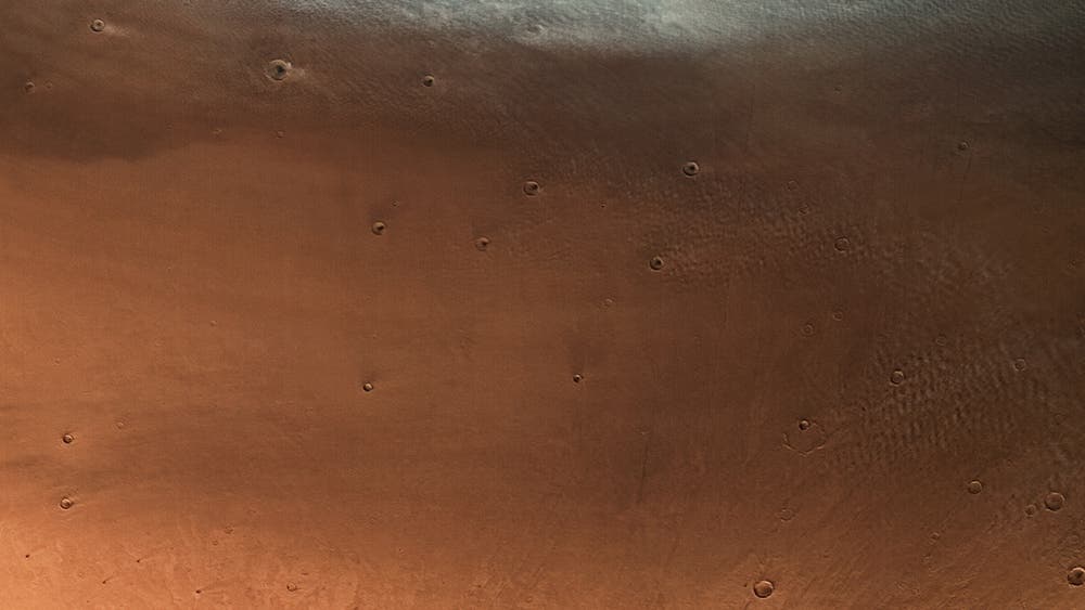 Mars von Norden nach Süden (Aufnahme der HRSC auf Mars Express)